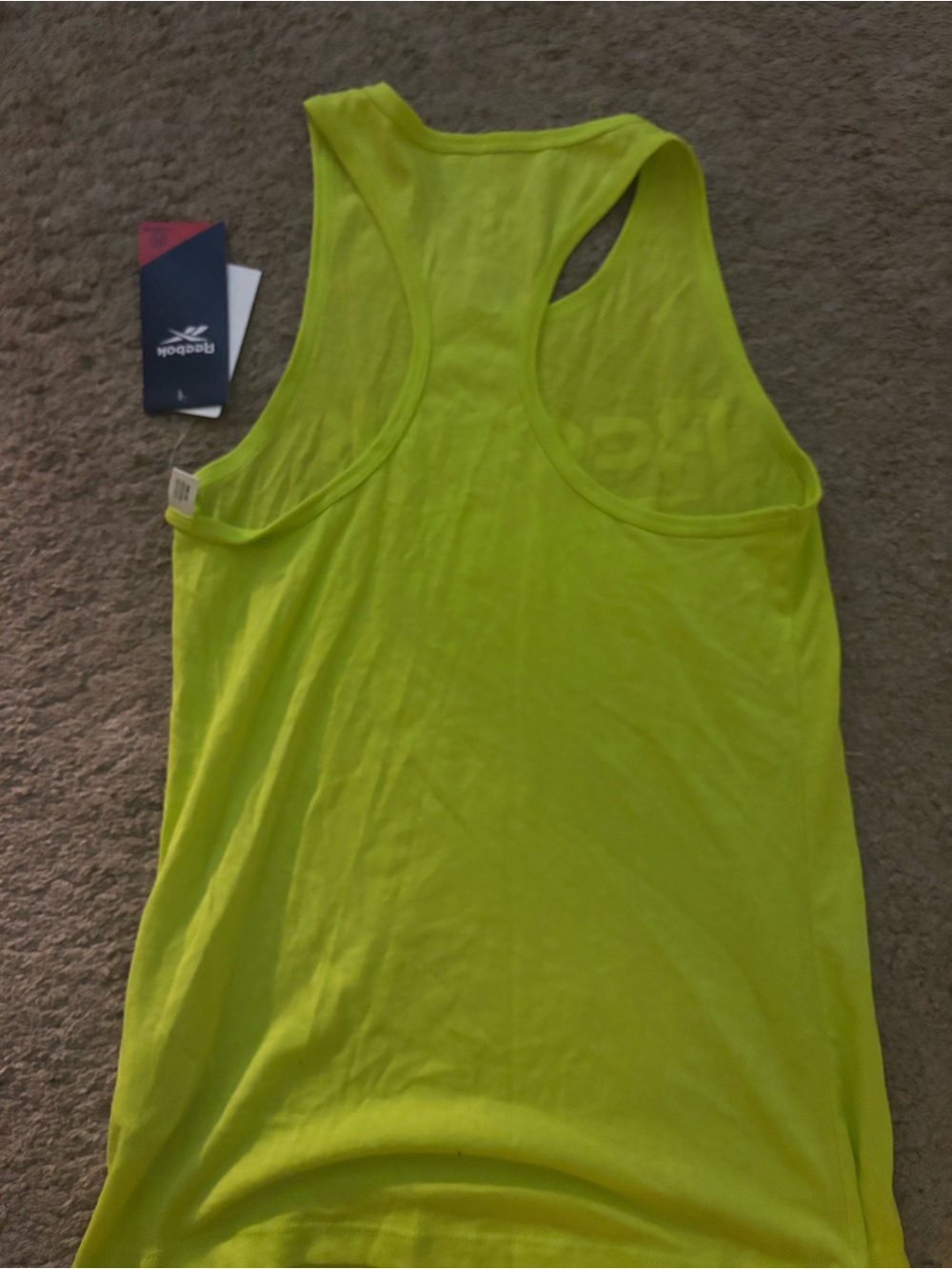 NWT Reebok Acid Yellow Neon XS Racerback Tank - Picture 6 of 6